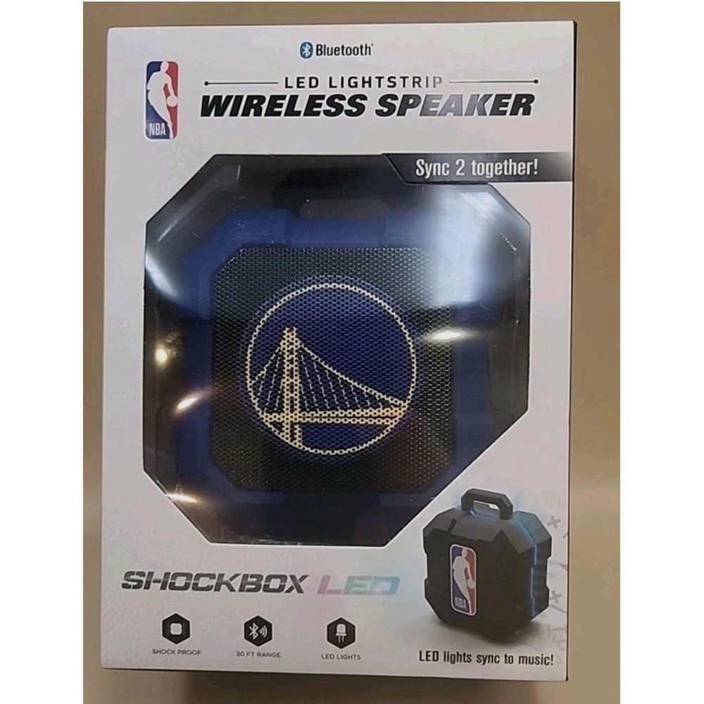 SOAR NBA Shockbox LED Bluetooth Speaker Golden State Warriors, Shock Proof NIB